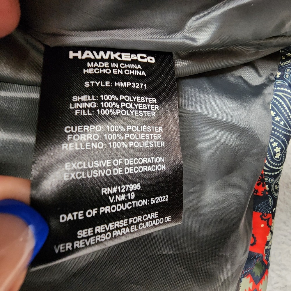 Hawke & Co Pro Performance Bandana Print Puffer Jacket Mens Large‎ Full Zip - Picture 8 of 10